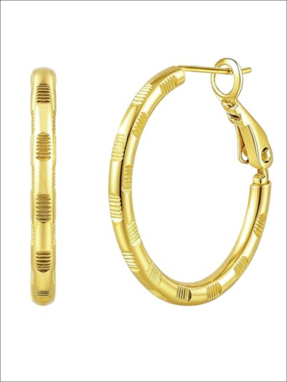 14k Gold Plated Hoop Earrings Large Lightweight Hypoallergenic for Women
